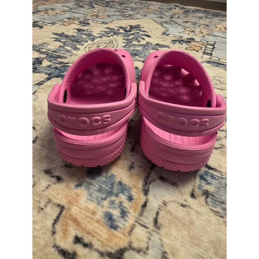 Crocs Toddler Size 8 Pink Outdoors Easy Wash Slip On Classic Clogs Shoes